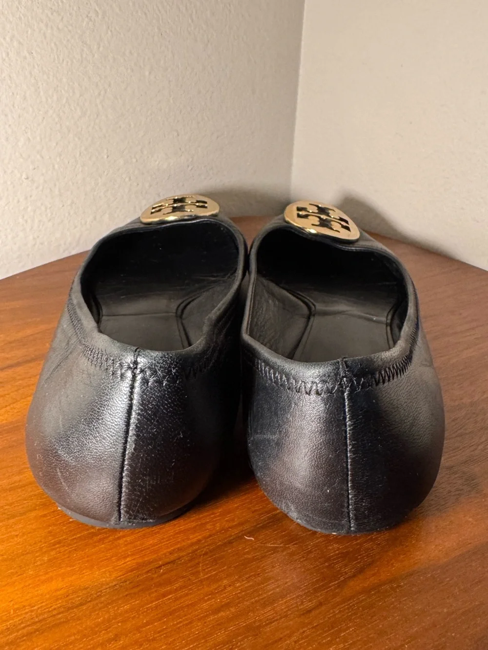Tory Burch Black Leather Ballet Flats Size 7